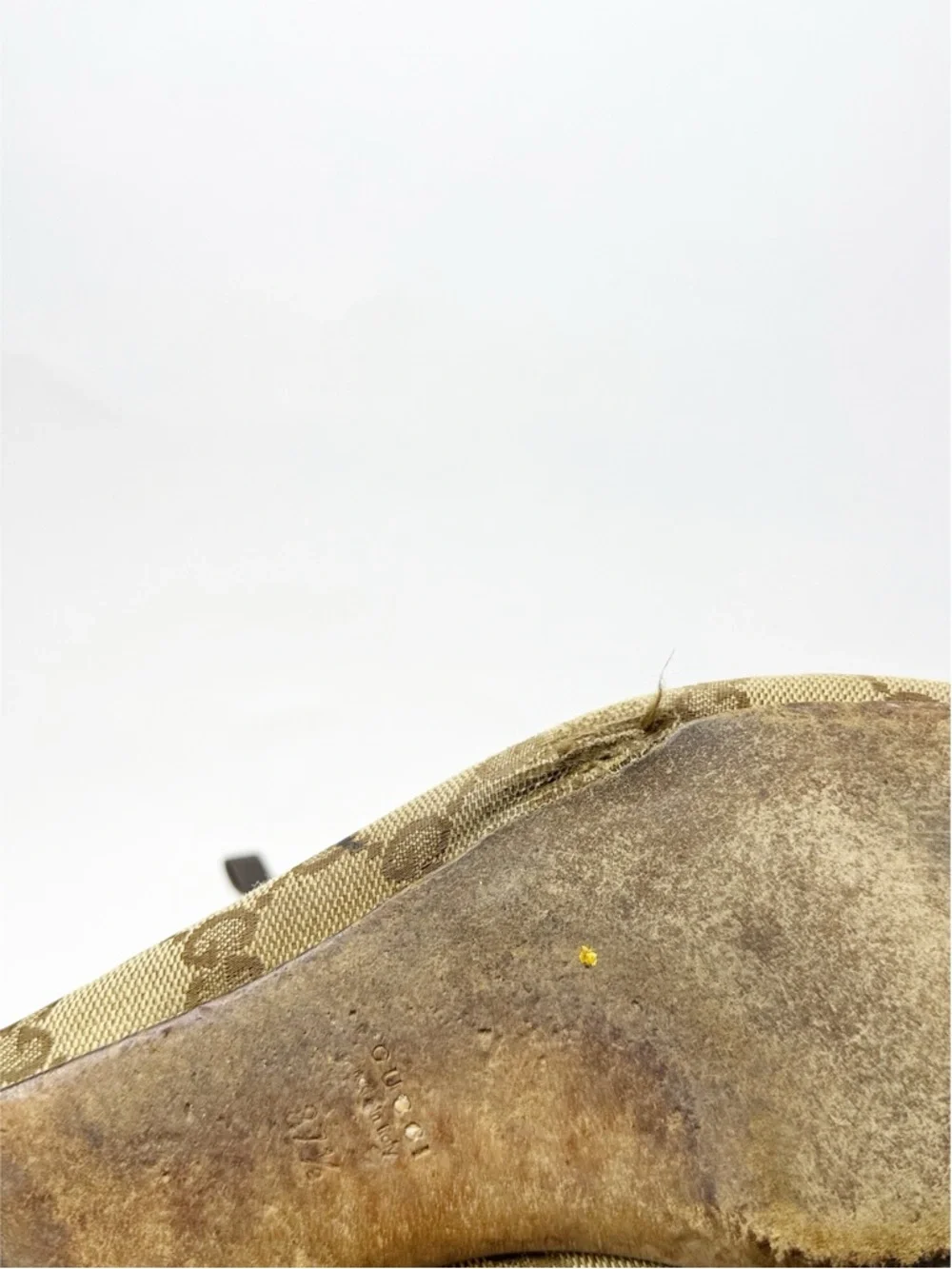 Gucci Beige Monogram Canvas Ballet Flats with Brown Trim size 37.5 - Picture 11 of 11